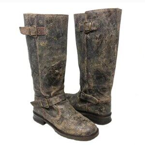 Steve Madden Hacienda Tall Distressed Brown Leather Boots - Size 10